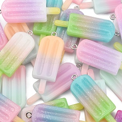 40pcs 8 pendentifs en résine opaque de couleur dégradée&nbsp;RESI-CJ0002-58