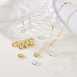 10 pendentif en laiton pavé de zircone cubique de 2 couleurs&nbsp;KK-GA0002-35