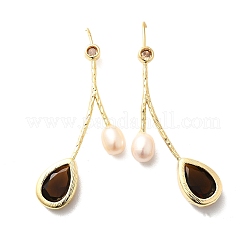 Orecchini pendenti con perle naturali&nbsp;EJEW-L099-12G