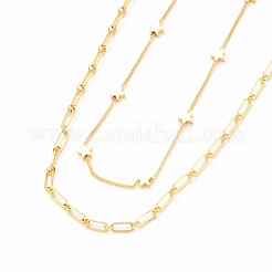 Collares de latón de doble capa&nbsp;NJEW-JN03144