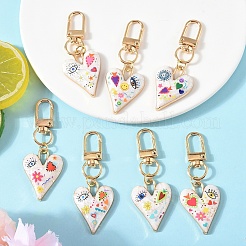 7 pz decorazioni pendenti in lega smaltata a forma di cuore&nbsp;KEYC-YW00203