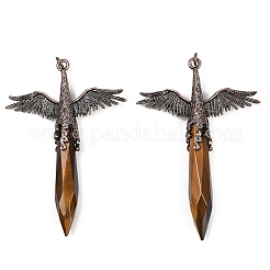 Grands pendentifs en œil de tigre naturel facetté&nbsp;G-T145-01R-03