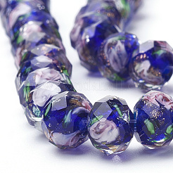 Fili di perline murano con sabbia oro fatto a mano&nbsp;LAMP-R141-8mm-01