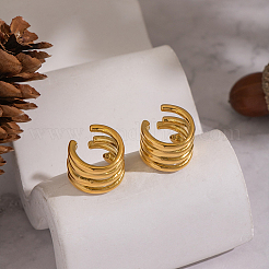 Boucles d'oreilles manchette vintage multicouches en acier inoxydable 304&nbsp;GA4213
