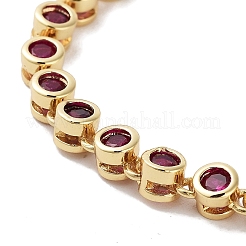 Gestellplattierung Messing Pavé Zirkonia flache runde Gliederarmbänder für Frauen&nbsp;BJEW-R317-05G