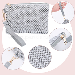 Bolsas de cosméticos con cremallera de paja trenzada&nbsp;AJEW-WH20010-78A
