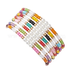 7 Stück Stretch-Armbänder aus Glasperlen für Damen&nbsp;BJEW-MZ00280