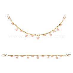2 pz lega smaltata rosa fiocco nappa cavo in acciaio inossidabile 304 catena borsa catene decorative&nbsp;AJEW-BBC0001-04