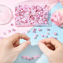 300pcs 6 Arten undurchsichtige Acryl-Emaille-Perlen&nbsp;MACR-YW0004-26