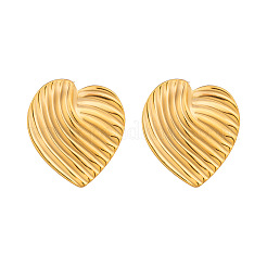 Orecchini a bottone a forma di cuore in acciaio inossidabile 304 per donna&nbsp;OP2975-1