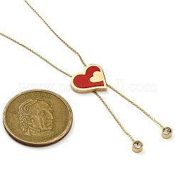 Collane con ciondolo a forma di cuore in acciaio inossidabile 304 con placcatura sotto vuoto in PVD&nbsp;NJEW-C063-04G