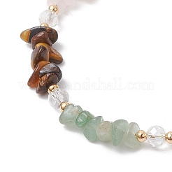 Chakra-Armbänder aus natürlichem Rosenquarz&nbsp;BJEW-JB11740-02