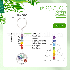 Porte-clés rond plat avec arbre de vie en laiton&nbsp;KEYC-AB00077