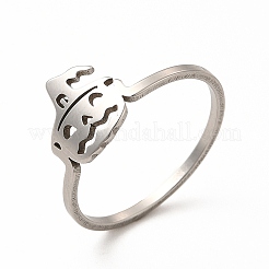 Anillo de dedo de calabaza de Halloween de acero inoxidable 201 antideslustre para mujer&nbsp;RJEW-K239-02P