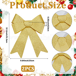 Lazo navideño de PVC con brillantina&nbsp;AJEW-SP0003-72B-02