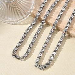 Sets aus Halsketten und Armbändern mit Blumengliederketten aus Edelstahl 304&nbsp;SJEW-D091-04P