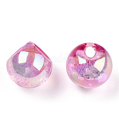 Placcatura uv perline acriliche iridescenti arcobaleno&nbsp;X-OACR-G012-04A