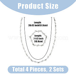 4 stücke 4 arten legierung thornlet link kette armbänder & halsketten&nbsp;BJEW-FI0001-77