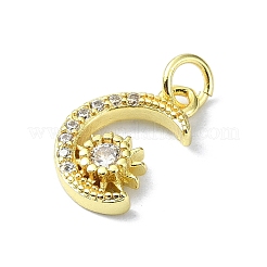 Mondmotiv Messing Micro Pave klare Zirkonia Charms&nbsp;KK-H475-57G-02