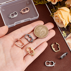 8 Stück 4 Farben Rack Plating Messing Micro Pave Zirkonia Twister Verschlüsse&nbsp;ZIRC-PH0001-45