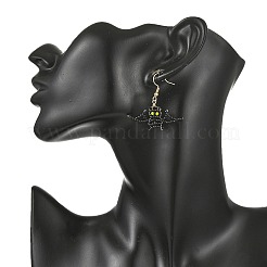 Boucles d'oreilles pendantes en perles de verre pour Halloween&nbsp;EJEW-MZ00769-03