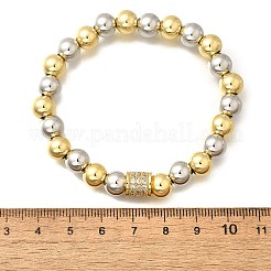 Stretch-Armbänder aus Messing mit Mikropflaster und Zirkonia-Perlen für Frauen und Männer&nbsp;BJEW-H201-01A-GP