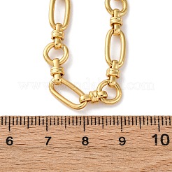 Ionenplattierung (IP) 304 Edelstahl Oval & Ring Gliederkette Halsketten für Frauen&nbsp;NJEW-D056-02G