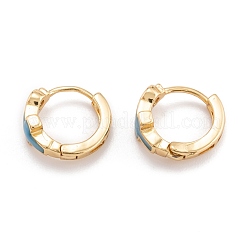 Orecchini a cerchio huggie in zirconi cubici trasparenti micro pavè&nbsp;EJEW-P187-H