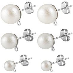 Boucles d'oreilles à tige en acier inoxydable 304&nbsp;EJEW-SP0001-17C