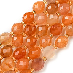 Natürliche orangefarbene Botswana-Achatperlenstränge&nbsp;G-N342-40