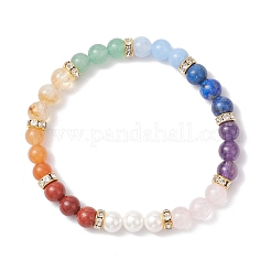 Bracelets extensibles en pierres précieuses naturelles et synthétiques et perles de coquillage pour femmes&nbsp;BJEW-JB12175