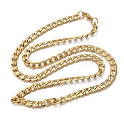 Collares de cadena de eslabones cubanos de acero inoxidable 304&nbsp;NJEW-S442-01G