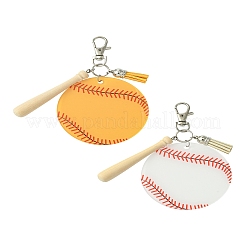Baseball-Anhänger aus Acryl und Holz&nbsp;HJEW-YW00012-01