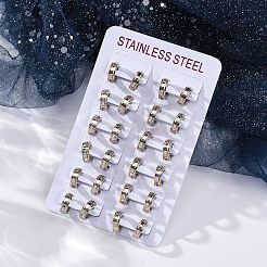 Pendientes de aro de acero inoxidable 304 con efecto pulido&nbsp;EJEW-M001-18GP