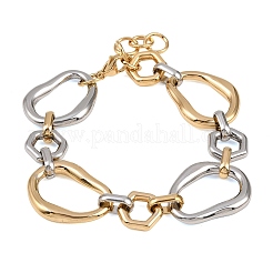 Pulseras de cadena de dos tonos de acero inoxidable 304&nbsp;BJEW-P381-01B-A