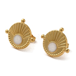 Boucles d'oreilles rondes plates en acier inoxydable 304 avec placage ionique (IP)&nbsp;EJEW-C114-02G