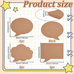 3 Stück 3 Stile Sprechblasenform Kork Memoboard-Sets&nbsp;DIY-WH0504-933