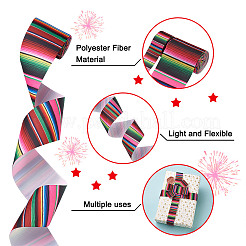 2 rouleau 2 styles de ruban gros-grain en polyester imprimé à rayures&nbsp;OCOR-TA0001-37A