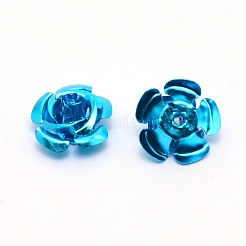 Aluminium-Blumen Perlen&nbsp;FALUM-WH0001-01A