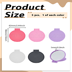 5 miroir en plastique 5 couleurs&nbsp;AJEW-LP0012-14