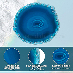 Estera de la taza de bebidas de ágata en rodajas teñidas&nbsp;G-WH0028-01