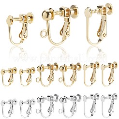 24 Stück 6 Stile Messing-Ohrclips&nbsp;KK-BBC0019-62