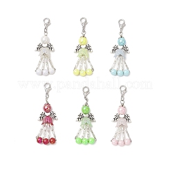 Pendentifs décoratifs en acrylique et verre torsadé&nbsp;HJEW-JM03637-03