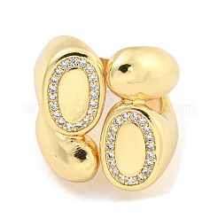 Verstellbare Ringe aus Messing mit klarem Zirkonia&nbsp;RJEW-L121-022G