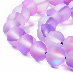 Chapelets de perles en pierre de lune synthétique&nbsp;G-E573-01B-09