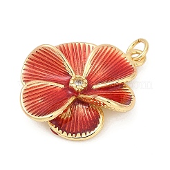 Pendenti in ottone con zirconi cubici e smalto&nbsp;KK-U062-42G-02