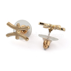12 orecchini a bottone in lega di costellazione/segno zodiacale&nbsp;EJEW-B025-01G-F
