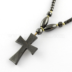 Colliers de perles en hématite synthétique sans magnétiques&nbsp;NJEW-R150-05