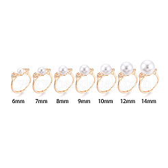 Anillo ajustable con micropavé de latón y circonitas cúbicas transparentes&nbsp;KK-T076-78G