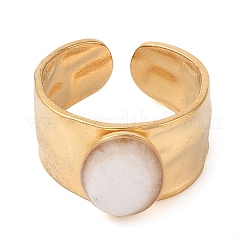 Anillos de dedo ovalados de jade blanco natural&nbsp;RJEW-Z057-12G-07